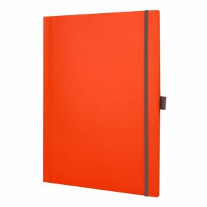 Записник QBOOK A4 помаранчевий з гумками