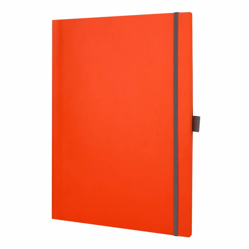 Записник QBOOK A4 помаранчевий з гумками