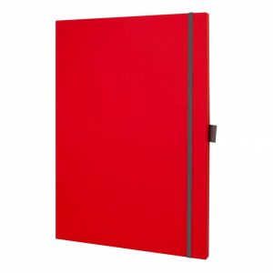 Записник QBOOK A4 червоний з гумками